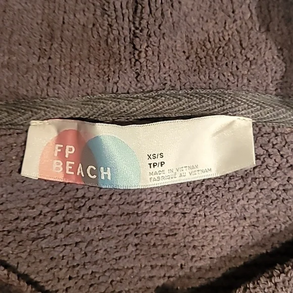 Free People Beach Cozy Taupe Hoodie OSFM - Picture 8 of 9